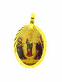 14k Gold Plated pendant necklace Virgen Chiquinquirá Medal 20" chain Colombia