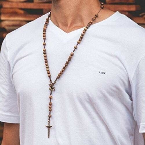Rosary Necklace of Saint Michael the Archangel in wood