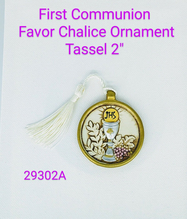 12 FIRST COMMUNION FAVORS TASSEL PRIMERA COMUNION RECUERDOS White ROUND resin