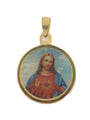 14k gold Plated Sacred Heart of Jesus Religious Pendant Necklace Stainless St.