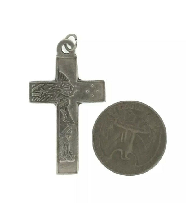 JESUS CHRIST FACE CHRISTIAN CROSS CRUCIFIX SILVER  Pendant PENDANT MEN WOMEN