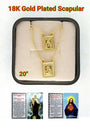 14k Gold Plated Our Lady Mt Carmel & Sacred Heart Jesus  Scapular Necklace