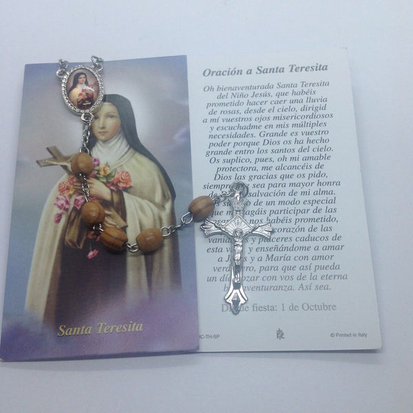 Saint Therese Rosary olive wood Jerusalem Santa Teresa Catholic Rosario madera