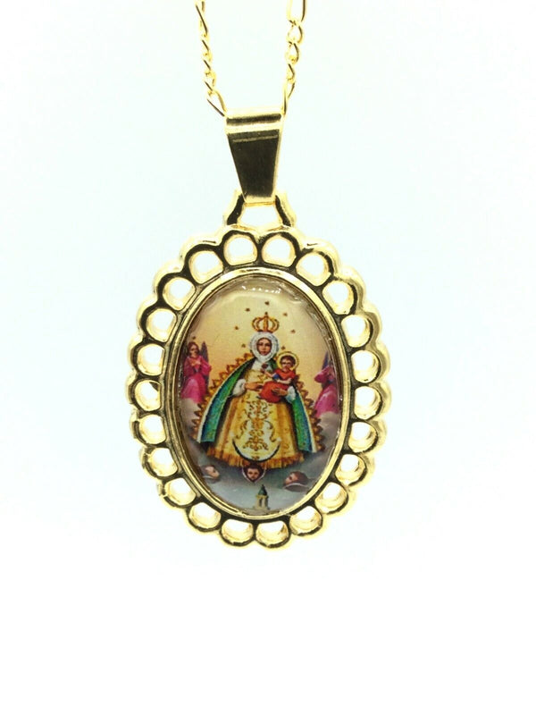 Virgen de Regla Medal Catholic Religious Gold Plated Pendant Necklace Yemaya