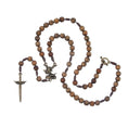 Rosary Necklace of Saint Michael the Archangel in wood San MIGUEL Arcángel Cruz 
