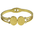 Our Lady of the Miraculous Medal gold-tone bracelet, front view