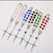 Six color Jerusalem Medal crystal-bead auto rosary decade collection