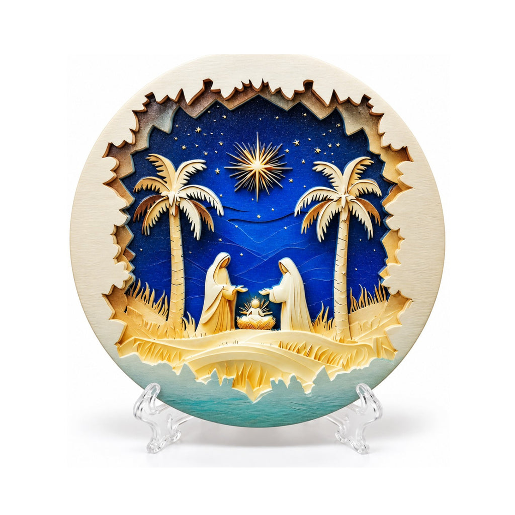 Star of Bethlehem Nativity Christmas Plaque 4 Inch – Religious Holiday Decor. SKU 319-76847B