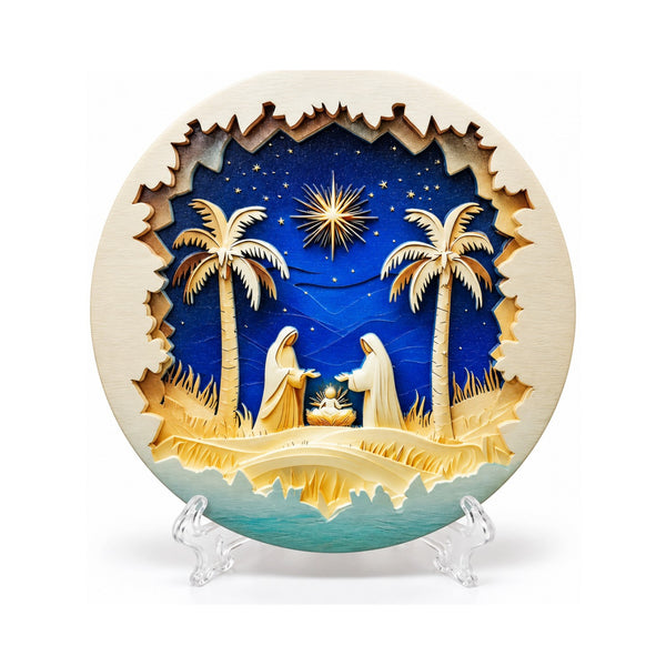 Star of Bethlehem Nativity Christmas Plaque 4 Inch – Religious Holiday Decor. SKU 319-76847B