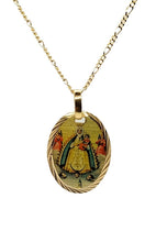 18k Virgen del Regla Gold Plated Catholic Medal with 20 inch Chain Yamaya 