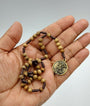 Brown Wood St Saint Michael Archangel Rosary Beads Chaplet coronilla San Miguel