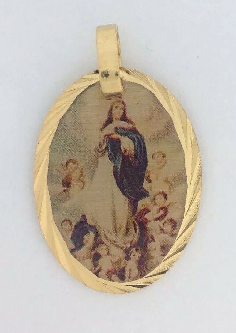 Immaculate Conception - Purisima Concepcion De Maria Medal 14k Gold Plated 