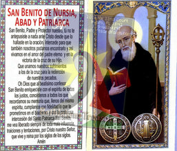 6 San Benito estampa oracion Saint Benedict Laminated Prayer Holy Card Spanish