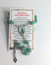 St.Saint JUDE GREEN CATHOLIC  ROSARY Necklace San Judas Rosario oración 🙏