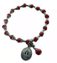 Caridad Del Cobre Medal Bracelet Pendant Stretch Crystal Red Pulsera Roja virgen