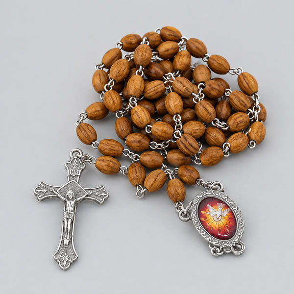 Holy Spirit Rosary Mary olive wood Jerusalem El Espíritu Santo Rosario de madera