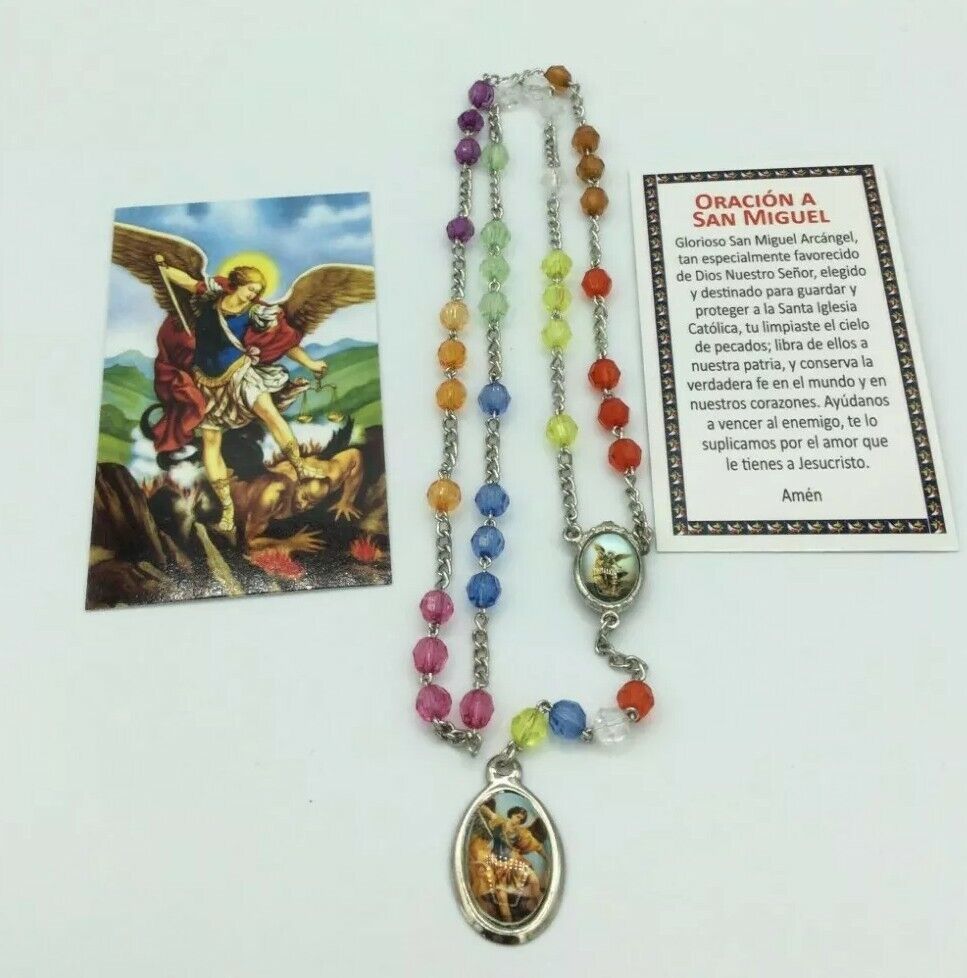 SAINT MICHAEL Rosary Chaplet Necklace beads Coronilla de San Miguel Arcángel