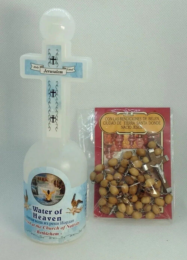 Holy Water of Heaven Blessed Jordan River Cross Bethlehem Holy Land Gift Rosary