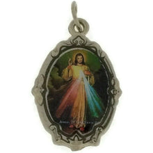  Divine Mercy Medal Sivler Tone Catholic Jesus de Divina Misericordia Medalla 