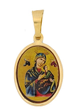 Virgen del Perpetuo Socorro Pendant 18k Gold Plated with 20 inch Chain perpetual