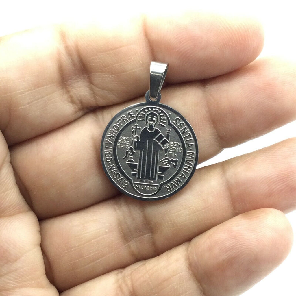 Medalla de San Benito Saint St. Benedict Medallion Medal Pendant chain Necklace