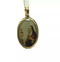 Santa Clara de Asis Medalla Saint Clare of Assisi Medal 18k Gold Plated Medal