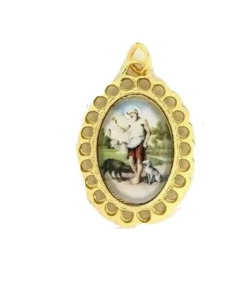 San Lazaro-Medal-10K Gold Plated Medalla Pendant -Babalu Aye Catholic St lazarus