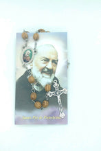 Olive Wood Rosary Beads Jerusalem religious Necklace Oval Catholic Padre St.Pio