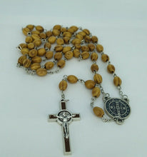 OLIVE WOOD St.Saint Benedict medal Cross Jerusalem Rosary Medalla de San Benito 