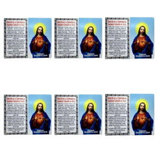 6 Corazón de Jesús Estampa  Laminada S.Heart of Jesus Prayer Holy card Spanish 