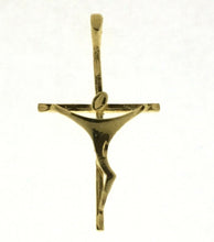 18K Yellow Gold Plated Modern  Cross Crucifix Religious JESUS  Pendant Charm 