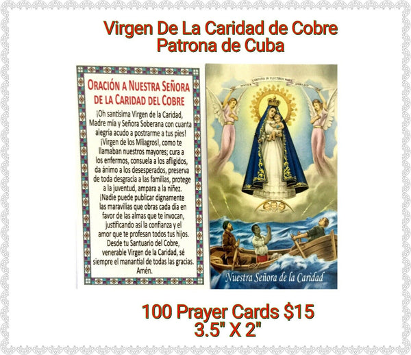 Catholic Spanish Holy Prayer Card Prayer Caridad del cobre Cuba Pack of 100 