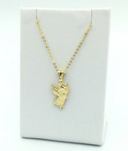 14K Gold Plated Praying Angel Pendant Charm Necklace Baby Kids white 16” Chain
