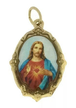 Sacred heart of JESUS Medal Gold-Tone Catholic Sagrado Corazon de Jesus Medalla 