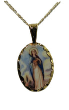  Saint St.Lucy Catholic Medal Santa Lucia18k Gold Plated Evil Eyes Protection 