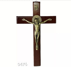 St.Benedict Medal Crucifix Jesus Wood Cross Cruz de San Benito Protection 8.5”