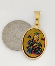 Virgen del Perpetuo Socorro Pendant 18k Gold Plated with 20 inch Chain perpetual