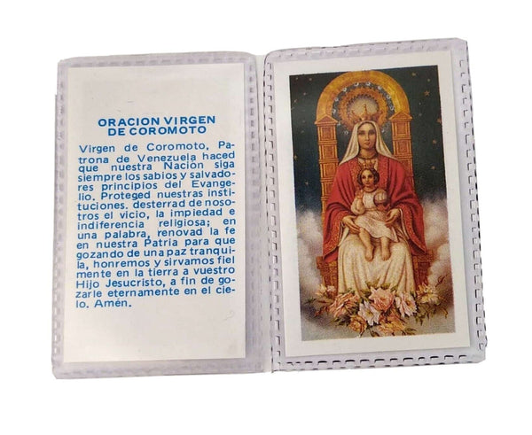 25 Virgen de Coromoto Small Laminated Holy Prayer card Oración Virgen Venezuela
