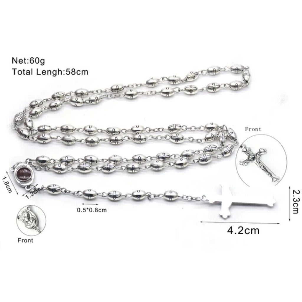 Blessed Catholic Rosary Necklace Pendant  Jerusalem Catholic Holy Soil Crucifix