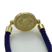 Saint St Benedict Bracelet Adjustable blue Cord Medal Pulsera Azul de San Benito
