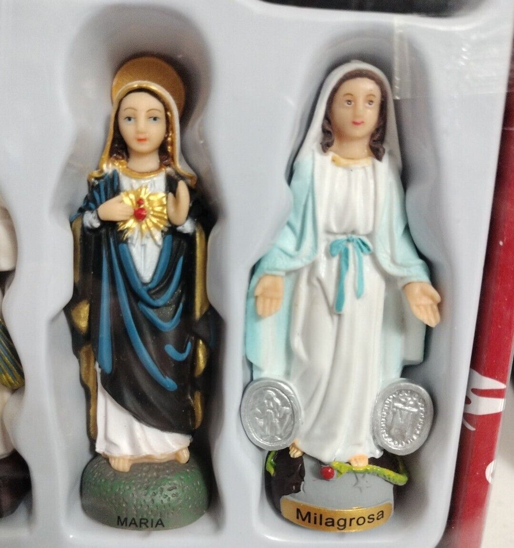  3" Assorted Saints Virgins Figurines Statues Imagenes Santos Virgenes 10 Pieces