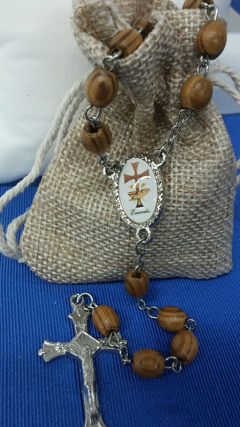 Emmaus Rosary beads Olive wood made in Jerusalem /Rosario de Emmaus