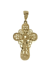 14K Yellow Gold Plated Crucifix Religious JESUS Cross Pendant Charm Protection