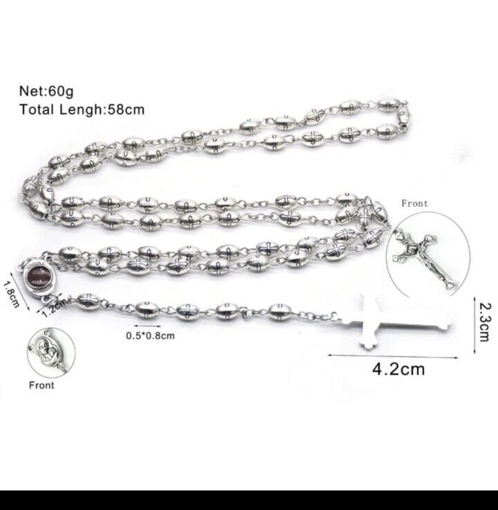 Blessed Catholic Rosary Necklace Pendant  Jerusalem Catholic Holy Soil Crucifix