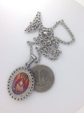 Stainless steel catholic medal virgen Mary Coromoto Venezuela pendant 1 3/16