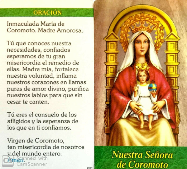 6 Virgen de Coromoto Estampa Laminada Jesus Holy Prayer card 3.5X2" Venezuela 