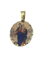 Maria Auxiliadora Mary help of Christian Medal 18k Gold Plated Medal& chain 