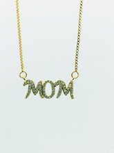 14k Gold Plated CZ Mom pendant charm necklace, Mother's day gift,  Mama 