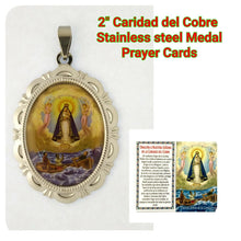 12 X Catholic Religious oval medal Caridad del Cobre Stainless steel Acero 