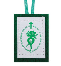  2 X Escapulario Verde Devoción Corazón de María Oración Healing Green Scapular